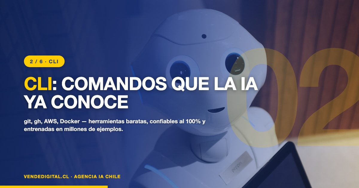 CLI con comandos git, gh, AWS y Docker que los modelos de inteligencia artificial ya conocen
