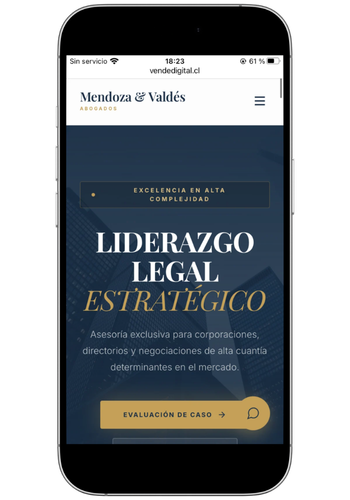 Demo de sitio web profesional para estudio jurídico diseñada por Vende Digital