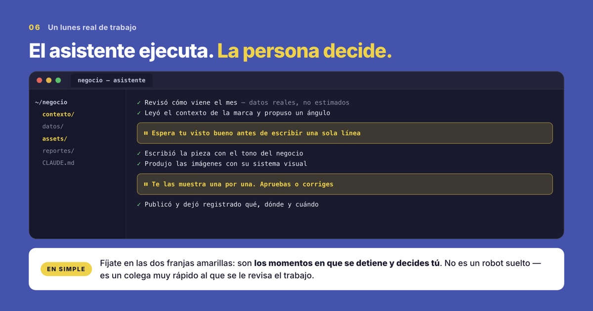 Cómo se ve un día de trabajo real con un asistente de inteligencia artificial en tu computador