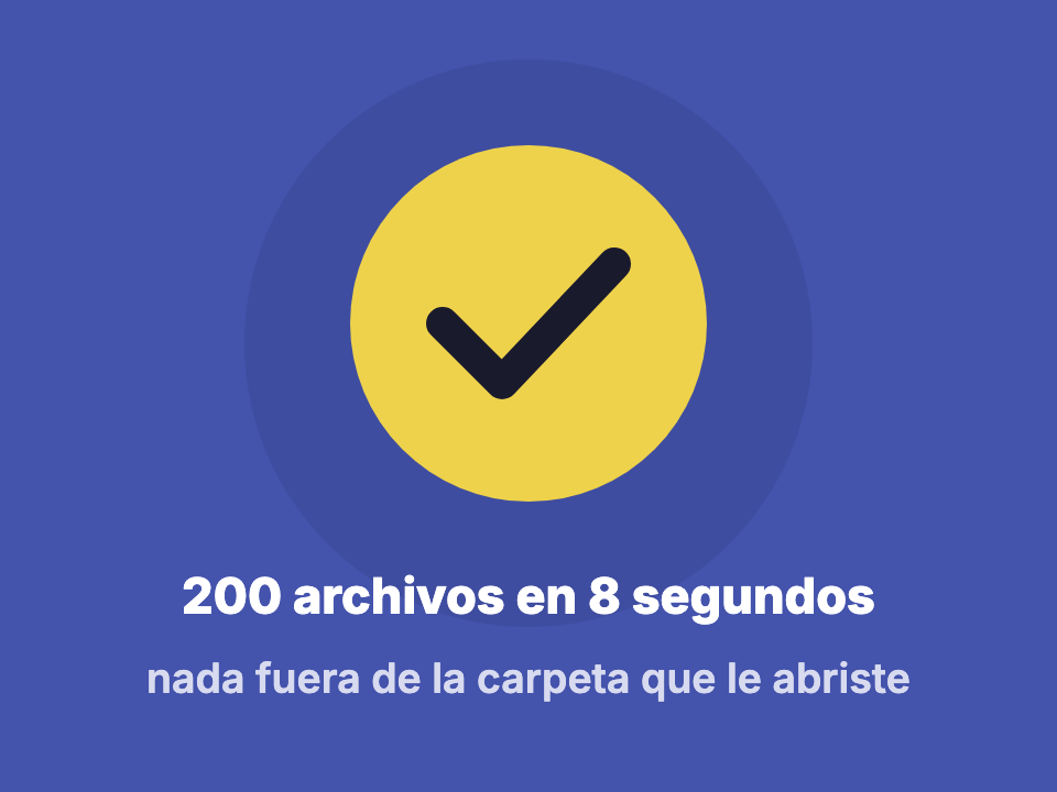El asistente de IA muestra la evidencia: doscientos archivos en ocho segundos