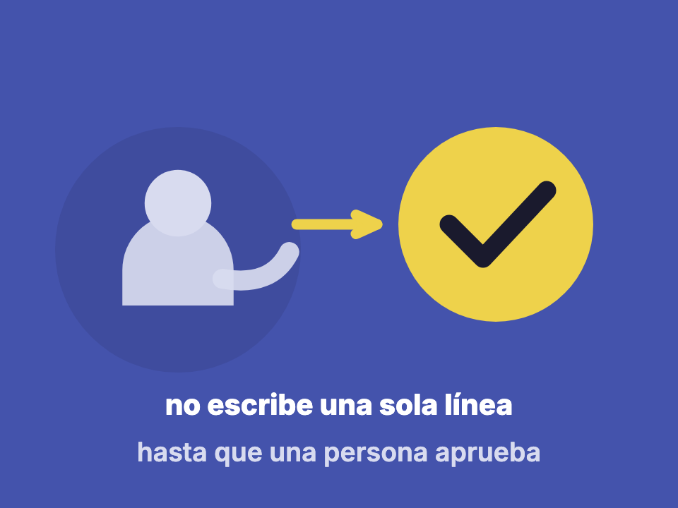 Ninguna pieza se escribe hasta que una persona da el visto bueno