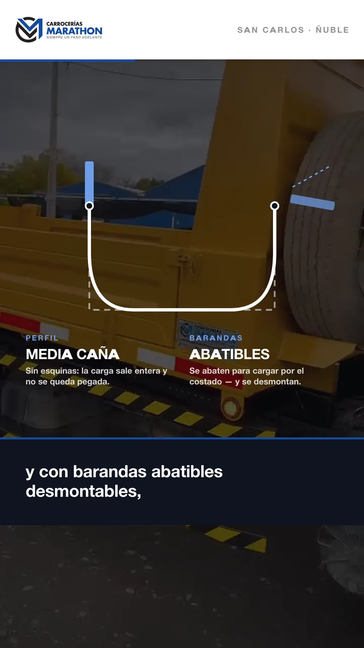 Fotograma de un reel narrado que explica con un diagrama los perfiles de una tolva